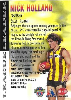 1996 Select AFL #383 Nick Holland Back